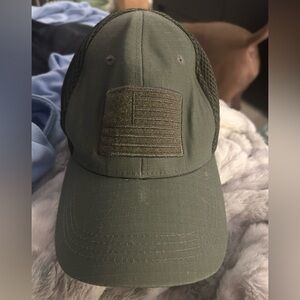 Men's Olive Green Flag Patch Baseball Cap